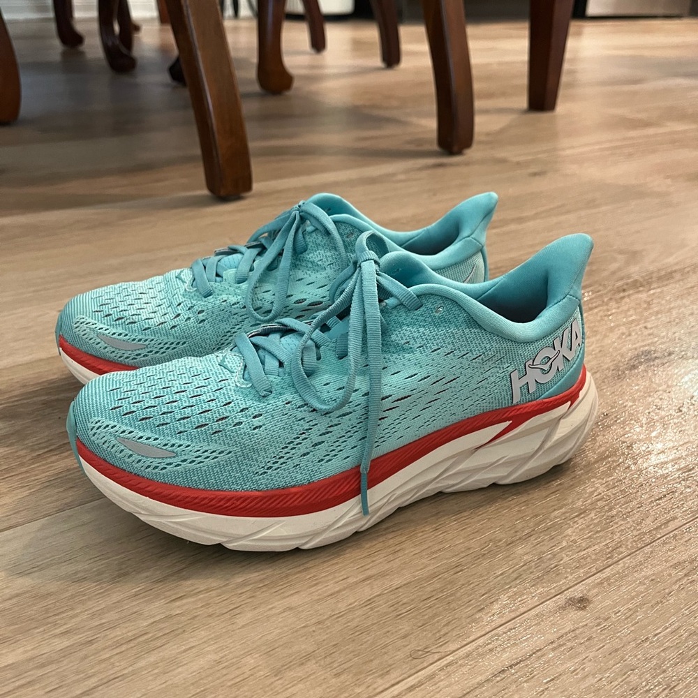 NWOT Hoka Clifton 8 aquarelle eggshell colorway